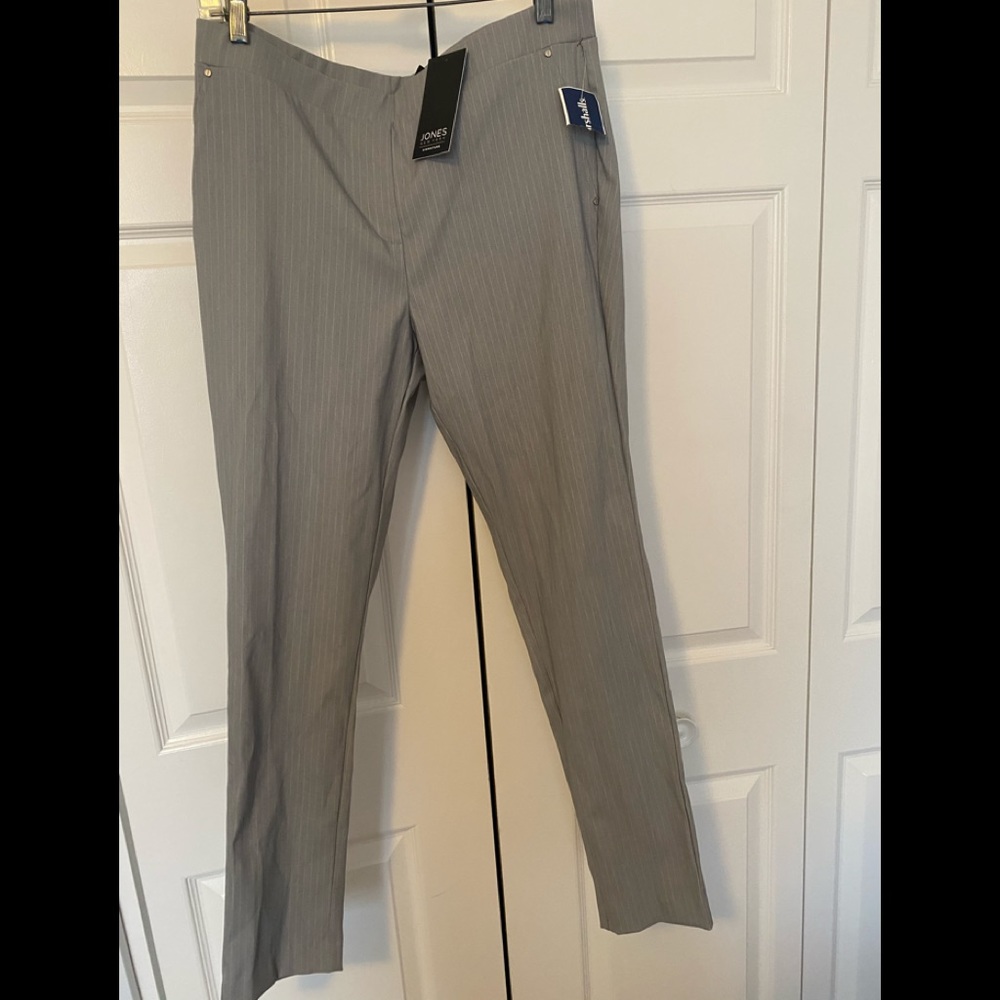 Jones New York grey pin stripe slacks.